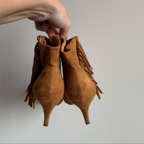 Lulu’s Suade Fringe Ankle Booties - Tan - Picture 4 of 12